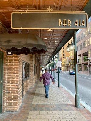 Street entrance to Bar 414.