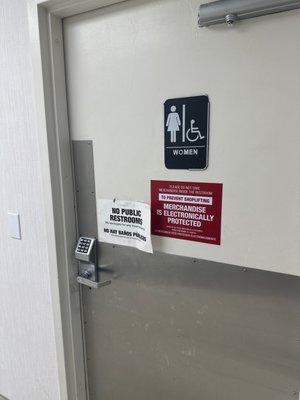 Restrooms closed to the public