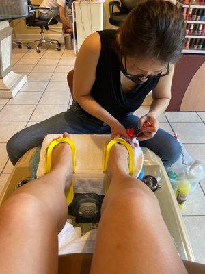 Pedicure $35 with the hot stones