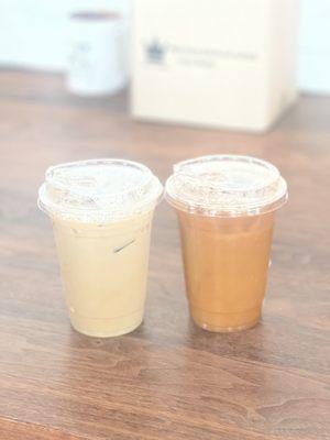 Maple Cinnamon Latte (right) and honey latte (left)