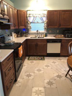 Kitchen sink and floor tile