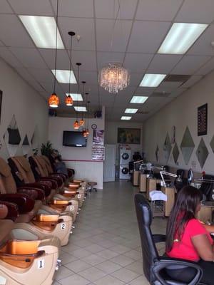 Newly added lights to the salon