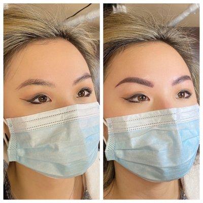 Brows before and after