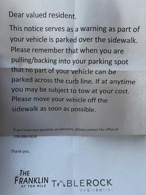 Petty notes being left on vehicles. Check your grammar!