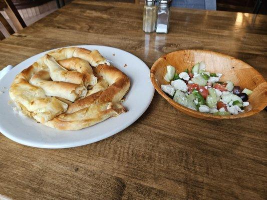 Cheese pite and shopska salad.