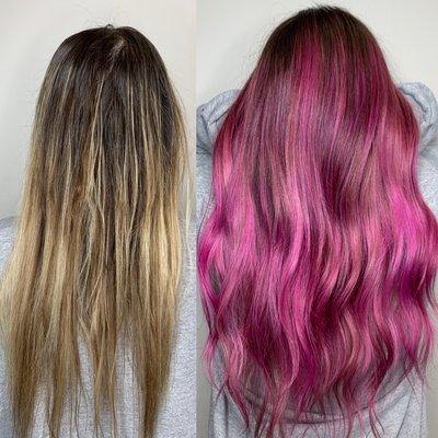 Pink balayage