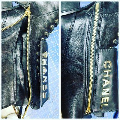 chanel black leather boots zipper replacing