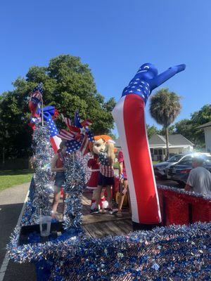 Our parks and recreation float! Let's do this!