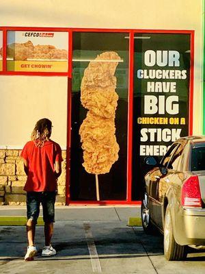 "Our cluckers have big chicken on a stick energy"