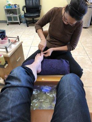 So much easier having your toenails cut for you=)