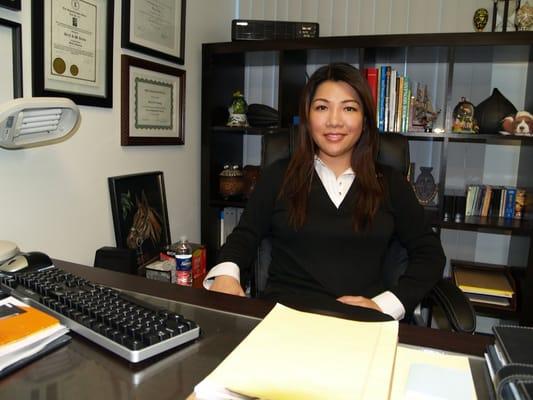 Dr. Beryl Huang in her office