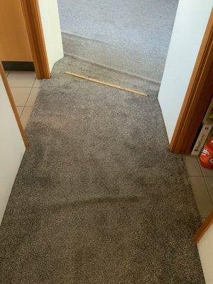 CARPET WRINKLE 8 DUE TO IMPROPER CARPET INSTALLATION