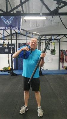 Andy is in his 60's and loves the variety of exercises.