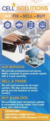 We fix, buy and sell phones