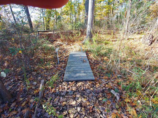 One of many footbridge in Dodge Park, Worcester