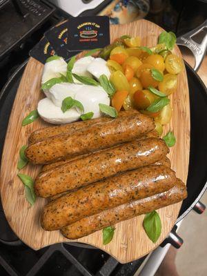 Platter to assemble chicken caprese links!