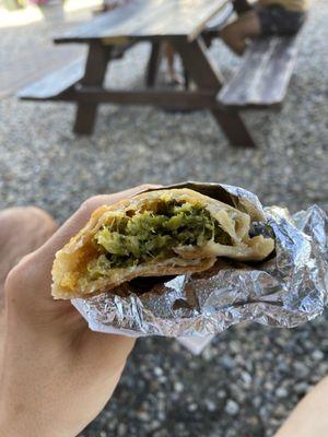 Broccoli and cheese baked empanada