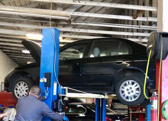 Moe doing this thing! Oil change in progress.