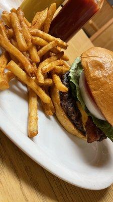 Burger and fries