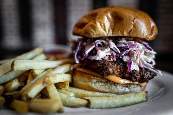 Nashville Chicken Sando... known for the generous serving size and the Fried Chicken Thigh is a unique touch