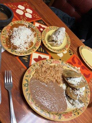 Gorditas Plate and Chile Relleno (Al La Carte)