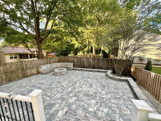 Completed Patio with Seating and Fire Pit