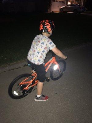 Marshall on his new bike