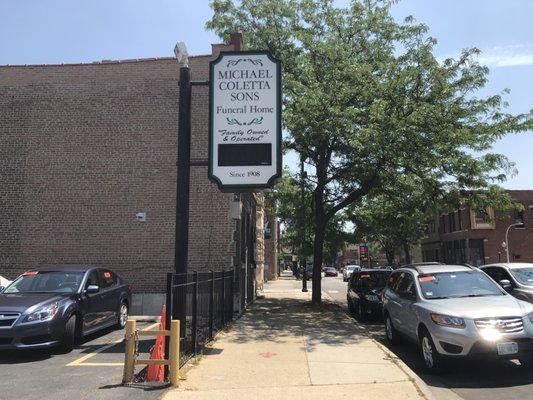 Their signage and a view down 31st Street.