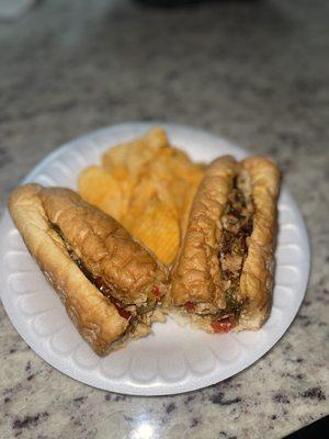 2. Chicken Cheesesteak with sour cream and cheddar ruffles