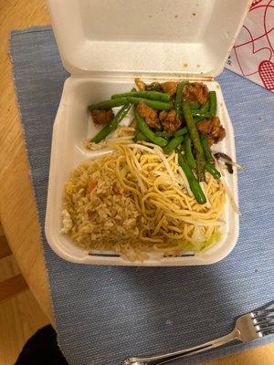 #3. String Bean Chicken, Chow Mein and Fried Rice Combo