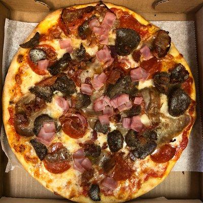 Personal size Meatlovers pizza .