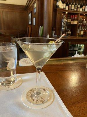 Dirty Greygoose martini with blue cheese stuffed olives