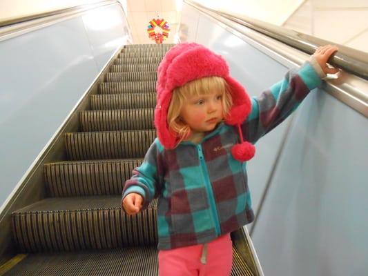 Fun on the escalator at JC Penney's.