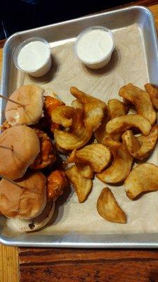 Chicken sliders with fries