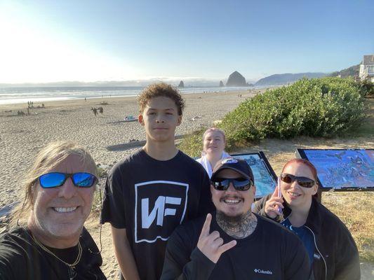 Cannnon Beach. Brave enough to explore some tide pools.