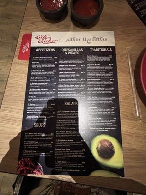 Menu side 1