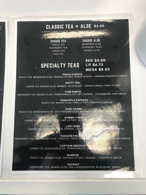 Tea Menu