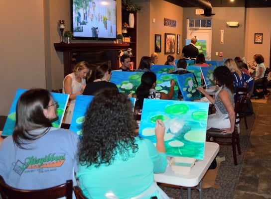 Parched Palette Drink And Paint event hosted by the Art And Frame Emporium