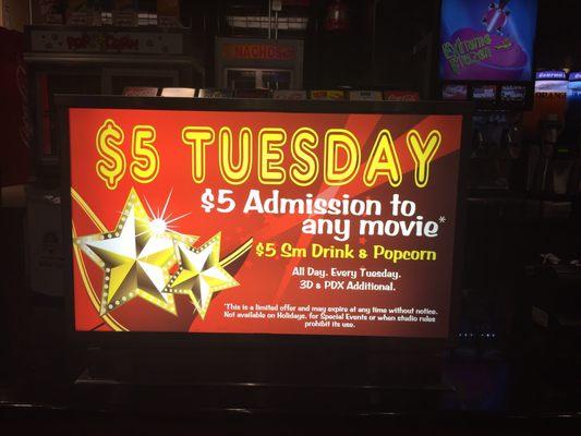 $5 Tuesdays!