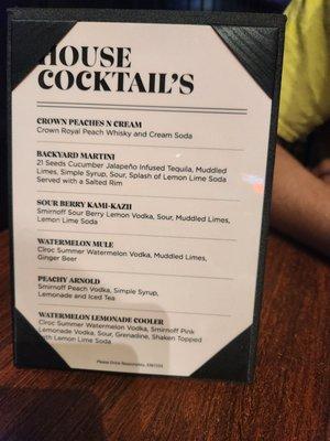 House cocktails.