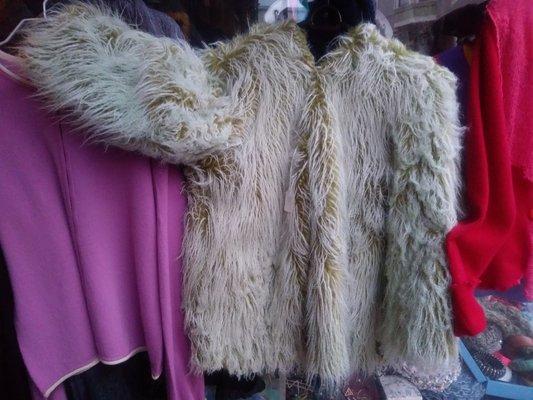 Faux fur jacket, $40.