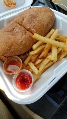 Al pastor torta with fries