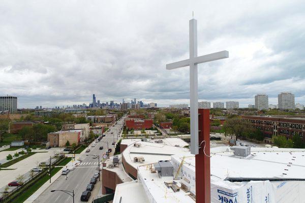 The cross on our new sanctuary