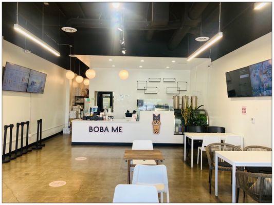 BOBA ME's indoor vibe.