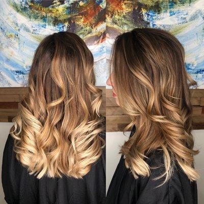 Balayage,layered cut