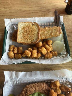 Fish sandwich, the fish is twice the size of the bread. The tenderloin was a small!