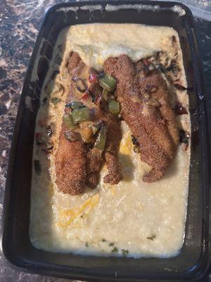 Dirty catfish grits