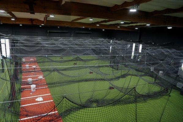 Overhead view of the 5 hitting cages