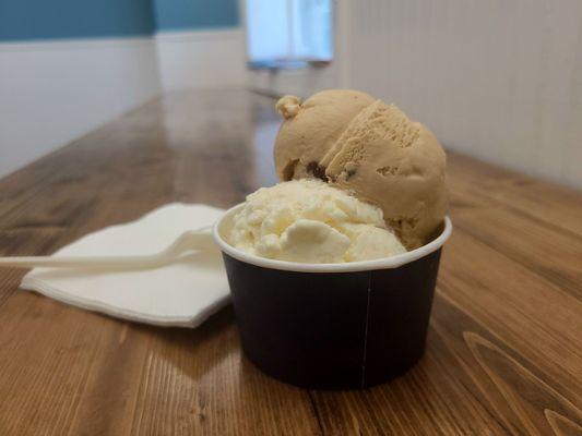 Sugar cookie/salted caramel brownie.