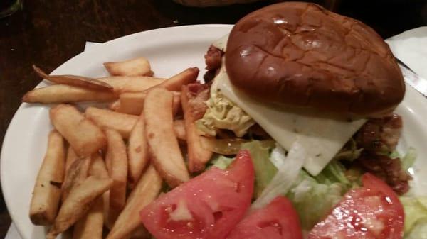 Fiesta burger with fries